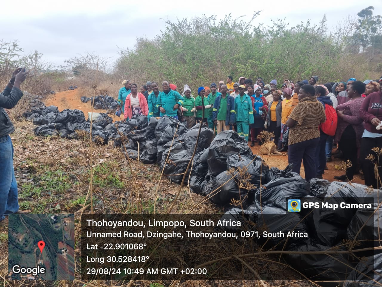 Collecting waste at Vhembe Rural Areas